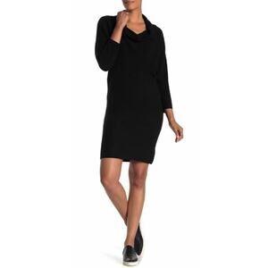 Splendid‎ Women's Wool Blend Cowl Neck Sweater Dress Black X-Small MSRP $248